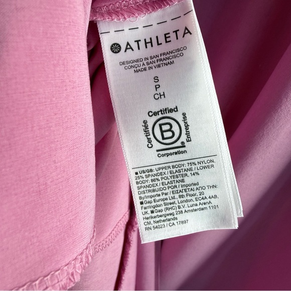 Athleta Elation V-Neck Hybrid Dress Bubblegum Maritima S P Midi Outdoor 601546 - Picture 13 of 16